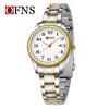 OFNS Couple's Wristwatch - Waterproof, Luminous, Quartz Watch with Steel or Leather Strap, Calendar Feature, for Casual or Business.