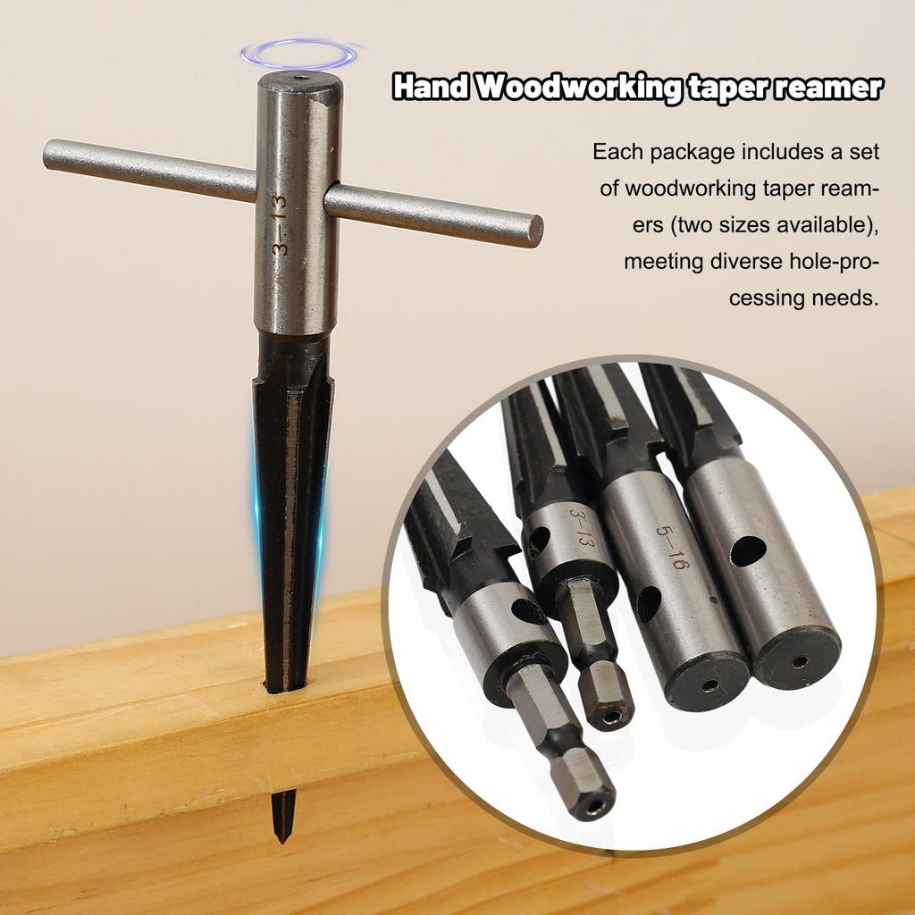 Handheld Tapered Hex Reamer Electric Drills Hexagonal T Handle Taper Reamers Metal Woodwork Hole-processing Reamer Tool Supplies