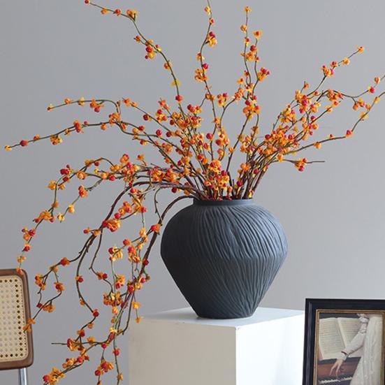 Künstlicher Kaki-Zweig Realistischer Herbst Falscher Zweigstiel mit Blättern und Kaki