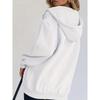 Giacca Larga Casual a Maniche Lunghe con Felpa con Cappuccio in Pile Autunnale e Invernale
