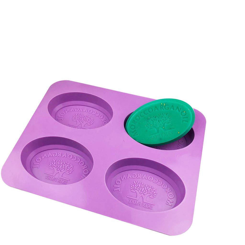 Silicone Soap Mold For Soap Making 4 Cavity Oval Shape Soap Mould Reusable Homemade Soap Making Mold Cake Bakeware Mould