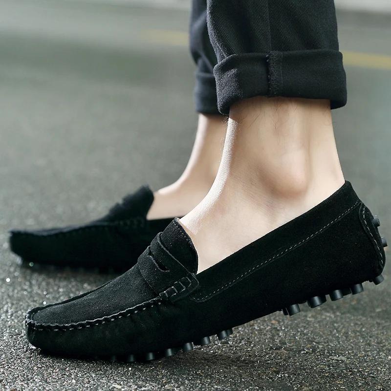 Fashion Men Casual Shoes Fashion Men Shoes Handmade Suede Genuine Leather Mens Loafers Moccasins Slip On Men's Flats Male Driving Shoes
