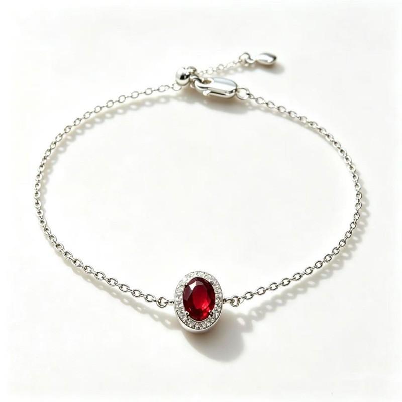 Womens Colorful Gemstone Bracelet Adjustable Oval Gem Jewelry