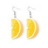 Cute Fruit Lemon Orange Dangle Earrings for Women Girl's Resin Earrings Drop Dangle Earrings Holiday Costume Jewelry