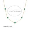 European & American Retro Turquoise Jewelry Set: Clavicle Chain, Round Stud Earrings, Bracelet, Necklace – Stainless Steel for Women