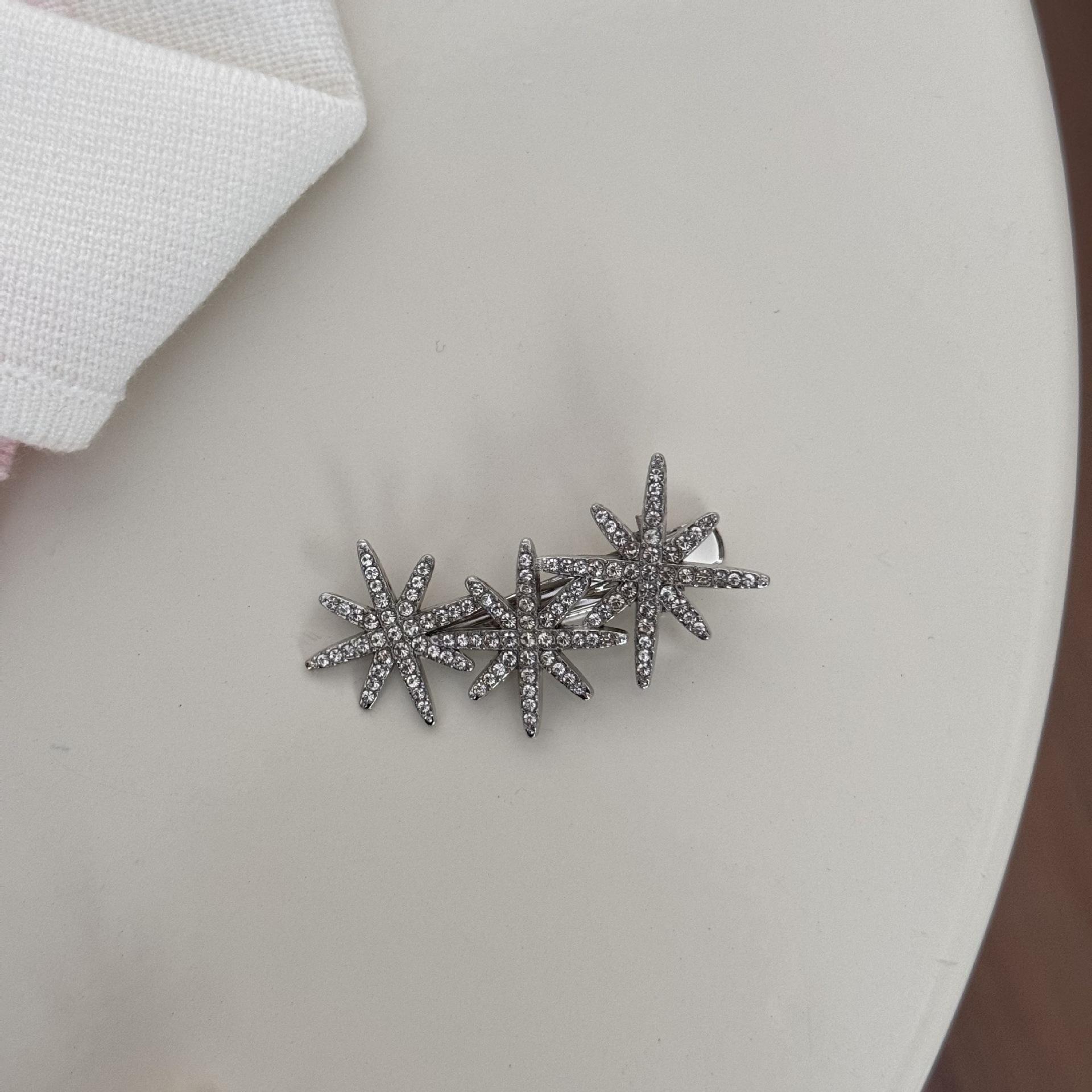 

Восьмиугольные заколки для волос с водными бриллиантами, боковые заколки, для челки, заколки-уточки, аксессуары для волос, летние аксессуары, головные уборы серебряный