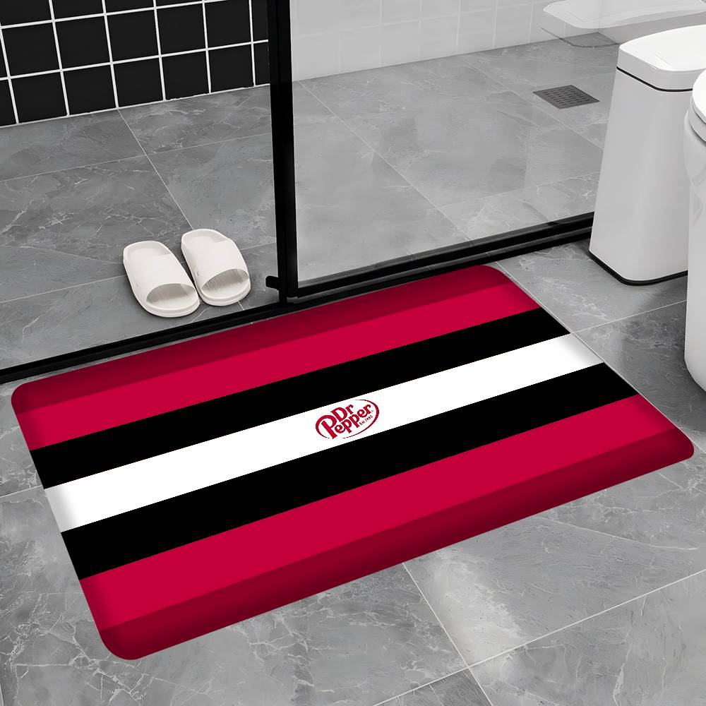 D-Dr Pepper Bathroom Mat Anti-slip Absorb Water Long Strip Cushion Bedroon Mat Welcome Doormat