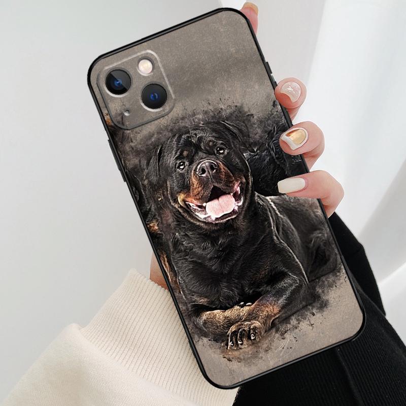 Cute Rottweiler Dog Phone Case For iPhone 17 Pro Max 14 13 12 11 15 16 Pro Max mini 16 15 Plus 16e 17 Air Cover