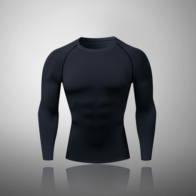 Men's High-Elastic Compression Sports Leggings: Quick-Dry, Long Pants for Running, Basketball & Fitness.