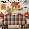 Herbstliches Karomuster Rechteckiger Tischdecke Halloween Thanksgiving Braun für Restaurant Küche Themenparty Tägliche Dekoration