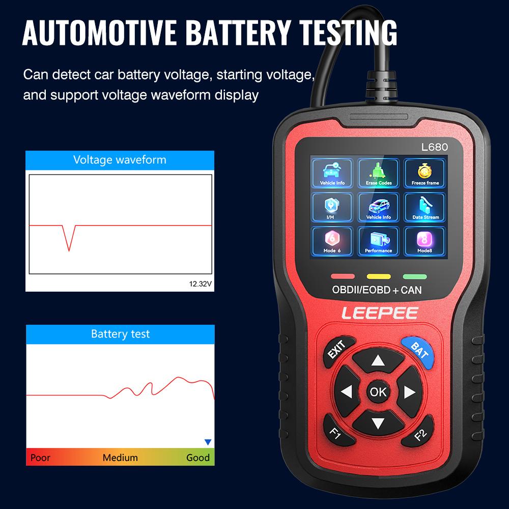 Car OBD2 Diagnostic Tools L680 OBD2 Code Reader Cloud Print Battery Tester OBD II EOBD Scanner Check Engine System Universal