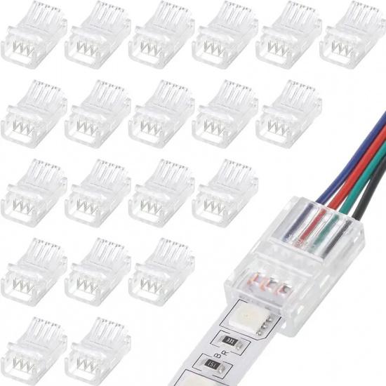20pcs LED Strip Connector 2/3/4/5/6pin Electric Wire Connector For 5050 RGB CCT RGBW LED Strip Lights To Wire Connection Use