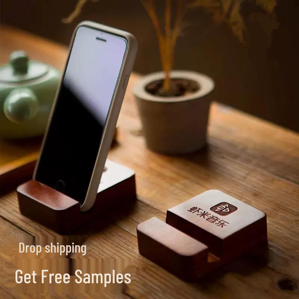 Custom Engraved Wooden Phone Stand - Creative Desktop Holder & Souvenir 1