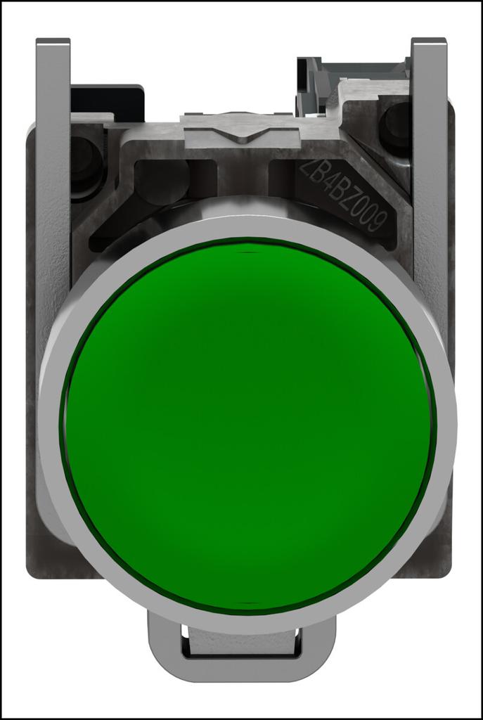 Harmony XB4 green metal flat button