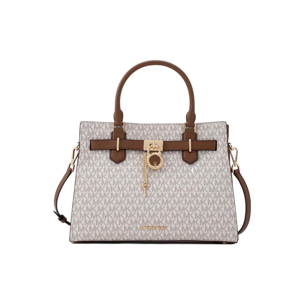 Michael Kors Hamilton Legacy Monogram Lock Commuter Fashion Design Coated Canvas Shoulder Crossbody Tote Bag Medium Women Handbags 35F1GHMS2B-150