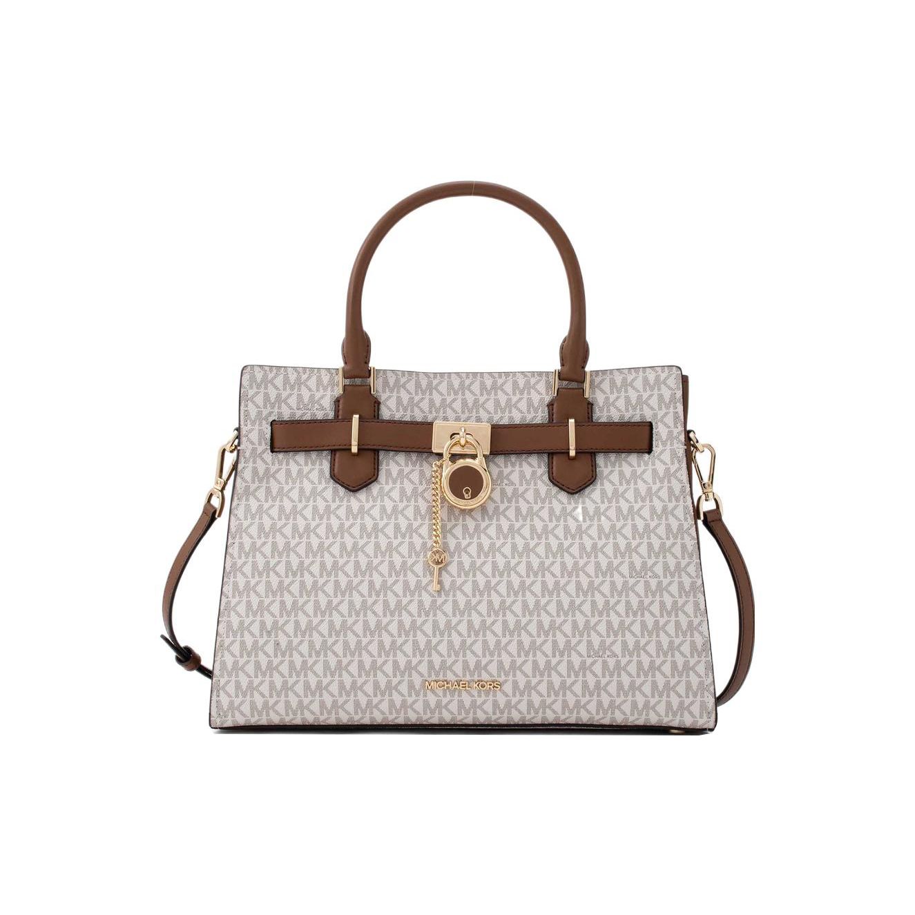 

Michael Kors Hamilton Legacy Monogram Lock Commuter Fashion Design Coated Canvas Shoulder Crossbody Tote Bag Medium Women Handbags 35F1GHMS2B-150 Basic Set (Bag+Dust Bag)
