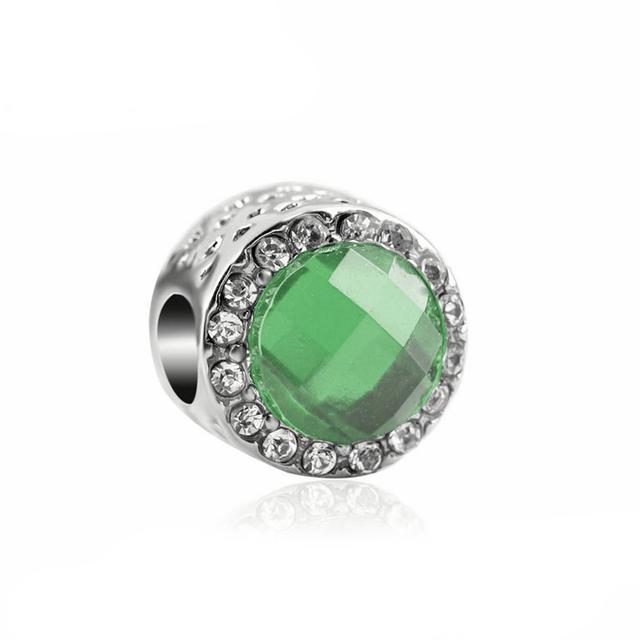 2pcs Colorful Crystal Charm Beads Fit Original Brand Charms Bracelets Necklaces Silver Color Women 'S Bracelet Diy Jewelry Making