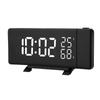 Digital Clock 3 Color Projection LED   Display Time Clock Temperature Humidity FM Radio 12
