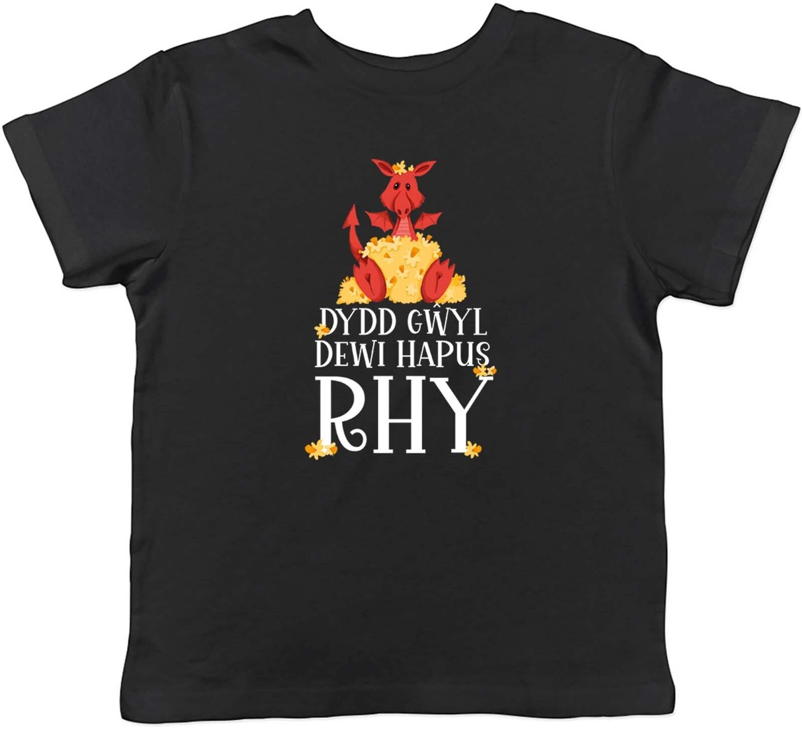 Personalised Dydd Gwyl Dewi Hapus T-Shirt Kids St David s Day Dragon Boys Girls 140