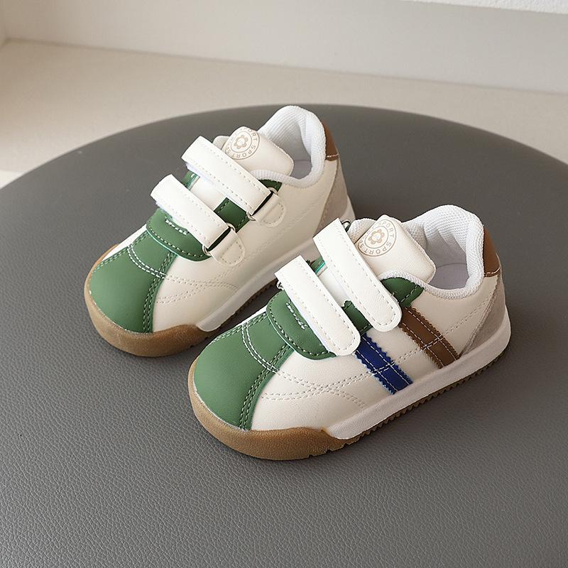 

New autumn and winter infant and toddler shoes, three-color casual sports patchwork sneakers with non-slip soft soles 21-25Code【One Hand5Doub