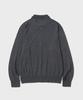 Shirter High Collar Twist Button Cardigan (M/Grey)