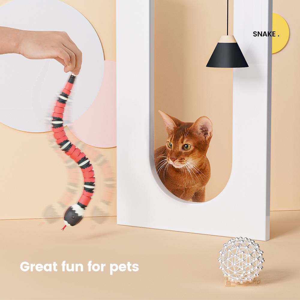 RC Schlangen Tiere Intelligente Elektrische Hindernisvermeidung Silberringschlange Intelligente Sensorik Elektronisches Spielzeug für Katze Halloween