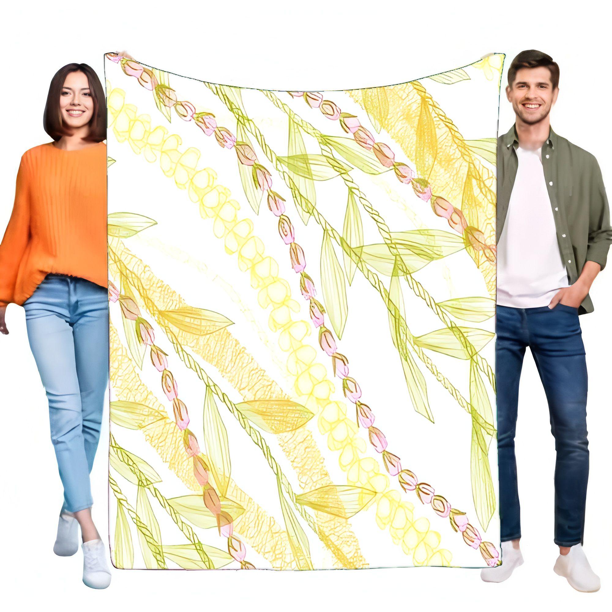 

Stylish Floral Throw Blanket Soft Lightweight Cozy Home Decor Perfect for Bed Sofa Couch Gifts for All Occasions 75x90cm