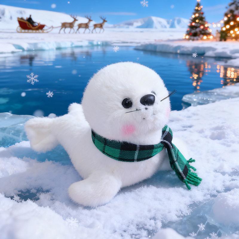 Weihnachts-Seelöwen-Stofftier - Meeresaquarium Stoffpuppe, Perfektes Geschenk für Kinder