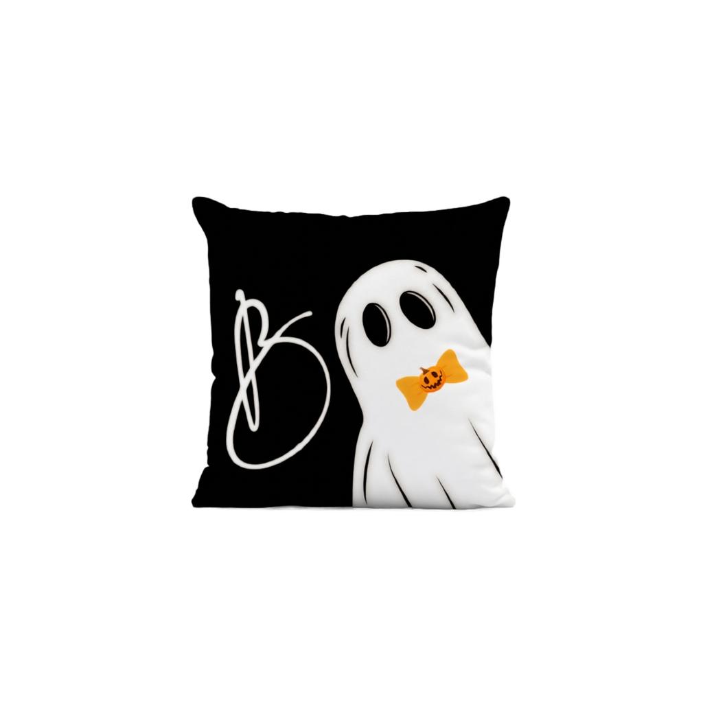 Halloween Pillow Cover 45x45cm Ghost Pumpkin Pattern Decorative Throw Pillow Case for Sofa Living Room Home Party Festival Decoration