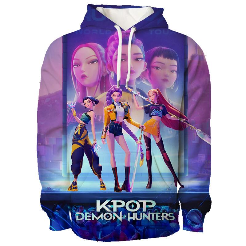 Kpop Dämonenjäger Hoodies 3D Gedruckt Herren Damen Lässiger Pullover Mode Sweatshirts Unisex Kleidung Weiblich Harajuku Streetwear