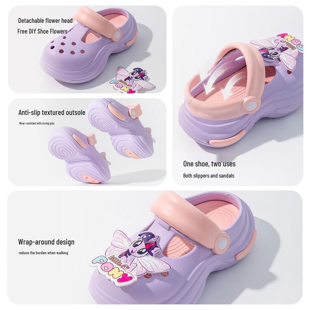 My Little Pony Girls' Summer Clogs: Non-Slip, Thick Sole, Closed-Toe Slippers for Kids
