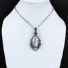 Blue Scheelite Gemstone Pure Copper Wire Wrapped Handmade Pendant Jewelry For Gift