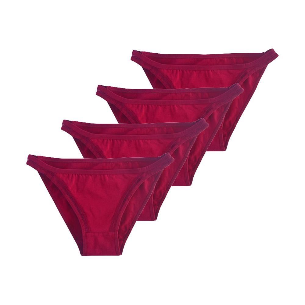 

4 шт. женские сексуальные трусы, нижнее белье, хлопковые трусики, женские дышащие трусы XL красный