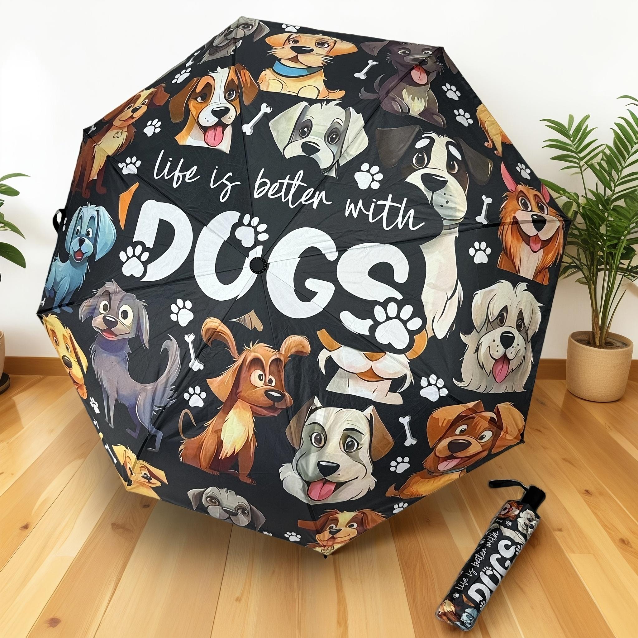 

Cute dog-patterned folding umbrellas, a casual style for pet lovers and an interesting dog-illustrated umbrella for daily use.