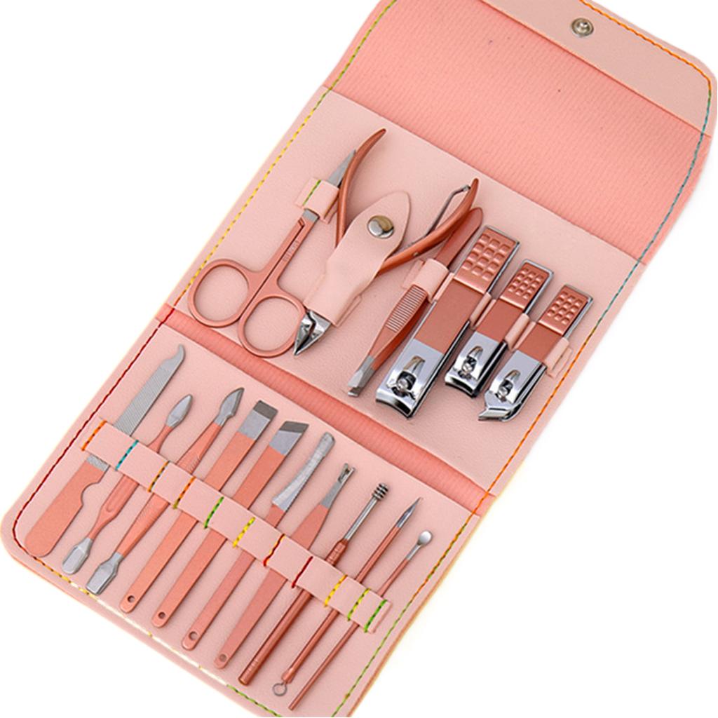 Pediküre- und Maniküre-Werkzeugset, tragbares Nagelknipser-Set mit Nagelfeile-Trimmer, Augenbrauen-Trimmer-Clip