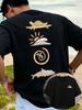 Men Cotton Ocean Creature T Shirt Turtle Dolphin Wave Palm Graphic Print Hawaiian Beach Casual Streetwear Summer Tee