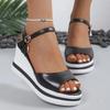 Fashion 2025 Fashion High Heel Sandals Girls Summer New Platform Open Toe Wedges Heel White Sandals Hot Wedges Light Shoes for Ladies