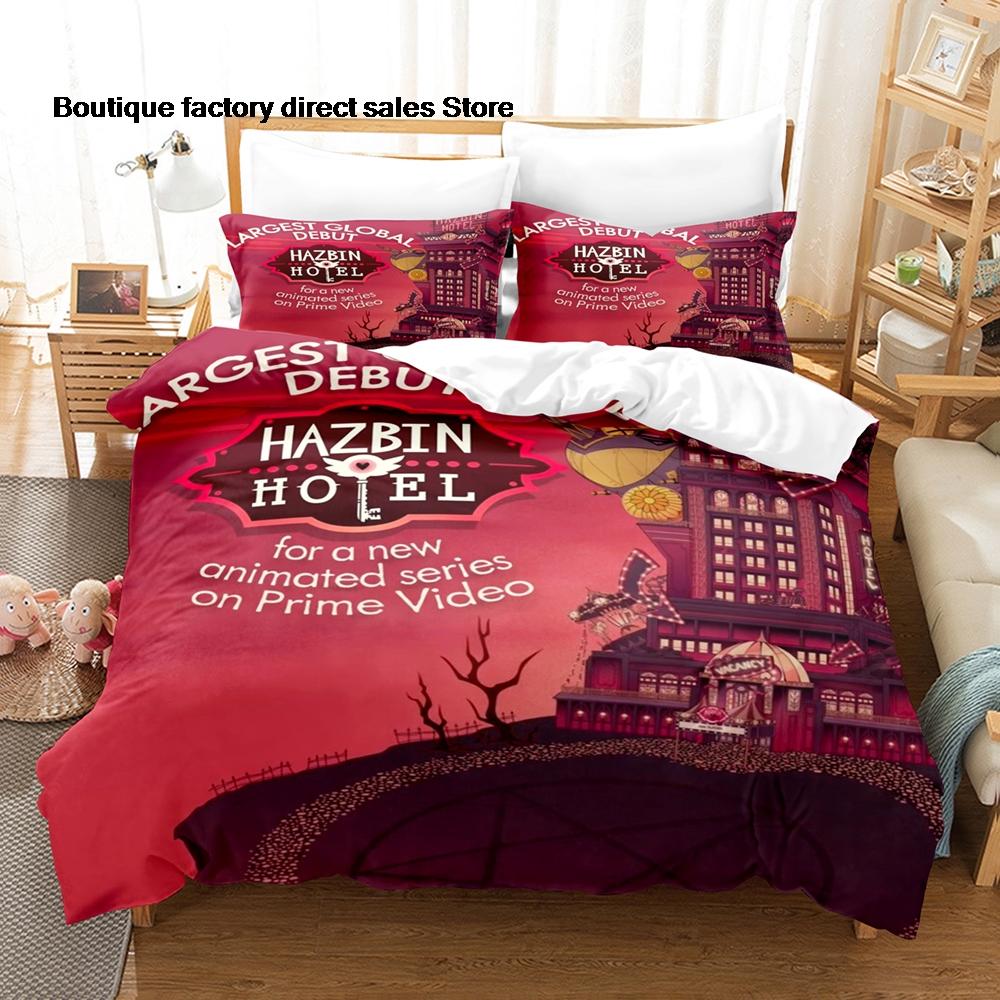 Anime Print Duvet Cover All Sizes Customizable for Fans BedroomHotHazbin Hotel Charlie Bedding Set 3PCS