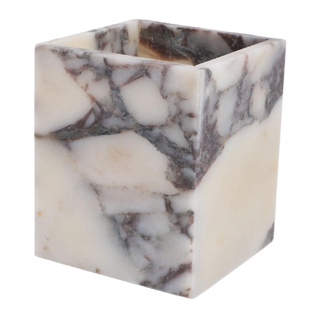Marble Stone Container Multifunctional Utensil Holder Marble Canister for Office Bathroom Decoration Marble Stone