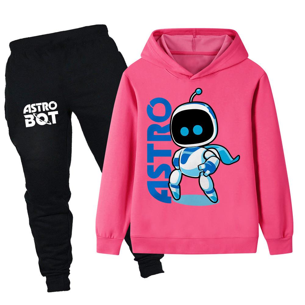 

PB1337 Kids Boys Girls Astro Bot Printed Long Sleeves Hoodie Trousers Sets 160cm