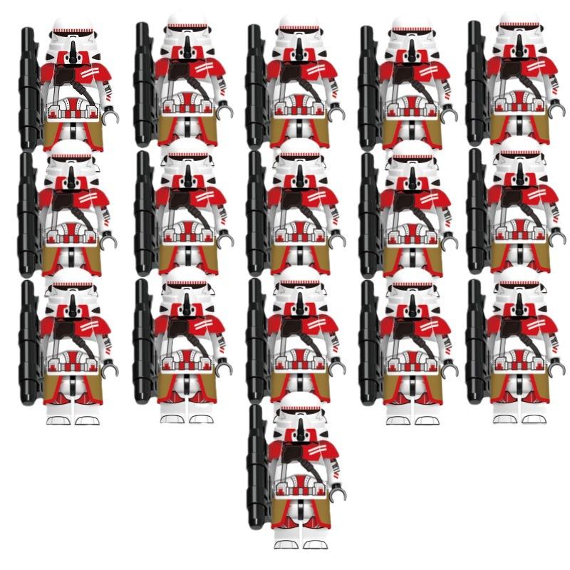 Star Wars Series 501st Clone Trooper Shock Trooper Wolfpack Airborne Building Blocks Toy Bag Set