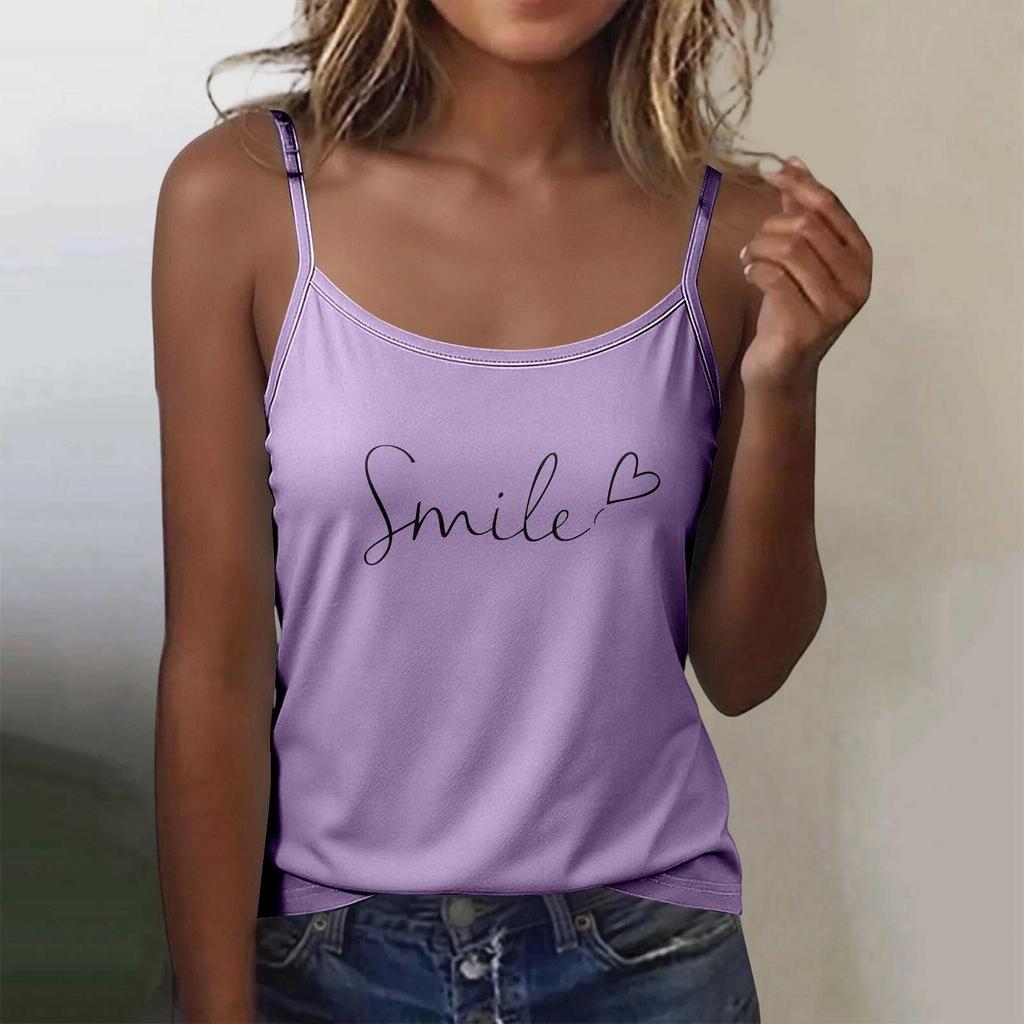 Women's Basic Sleeveless Slim Fit Stretchy Camisole Tank Top with Round Neck and Adjustable Straps Suitable for Layering and Casual Wear