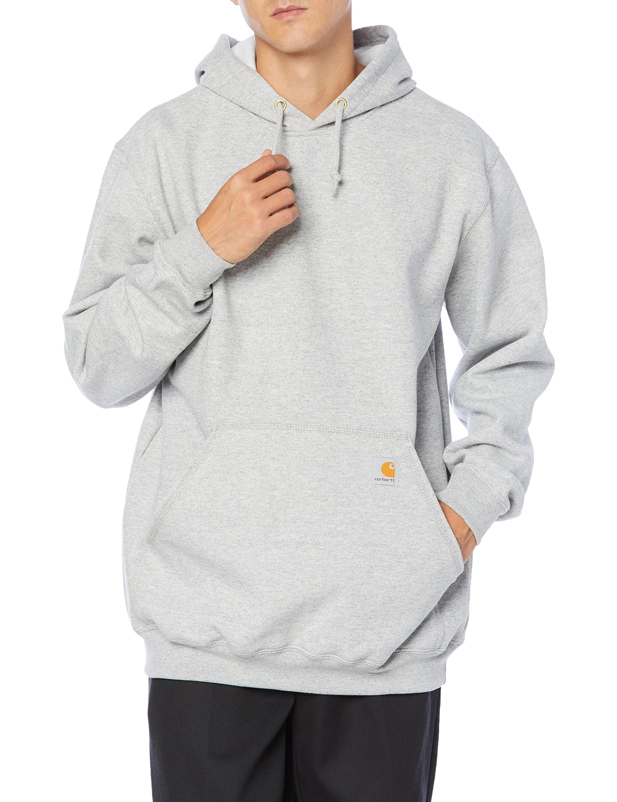 

Толстовка Carhartt средней плотности с капюшоном, пуловер, размер S, мужская, серая, [Б/у] серый