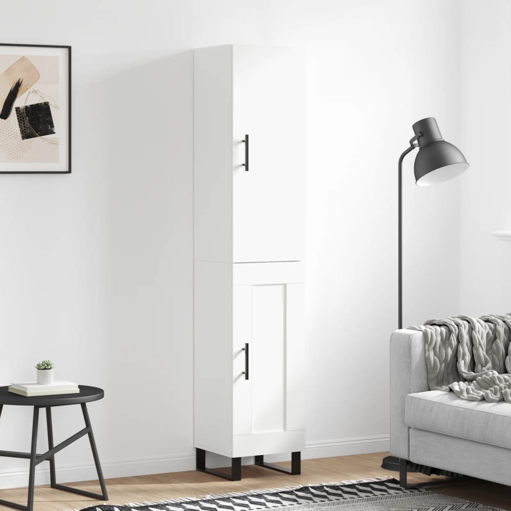 Vidaxl Tall Cabinet, White, 34.5X34X180 Cm, Wood-Based Material