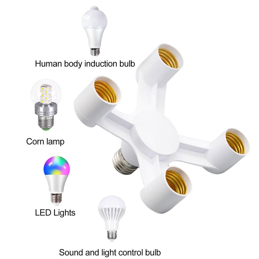 E27 Base Socket Distributor Adapter E27 To E27 European Style LED Bulb Lamp Socket 4 In 1/5 In 1/6 In 1 LED Socket Adapter