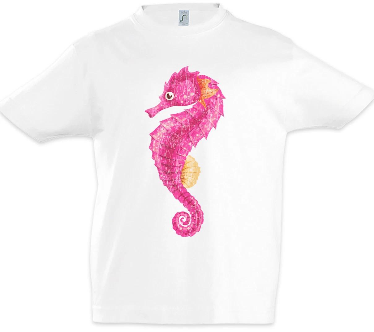 Pink Seahorse Kids Boys kids boys T-Shirt Fairies Fun Unicorn Tattoo Sailor Oldschool 120