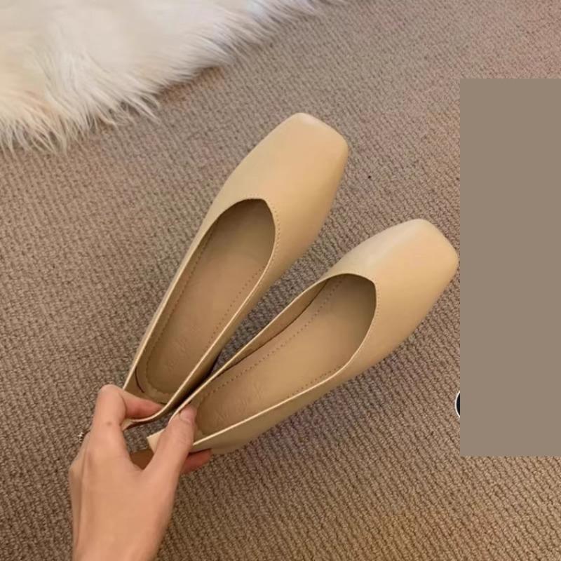 Height-increasing Shallow Single-toed Square-toed Grandma's Soft-soled Bean Shoes