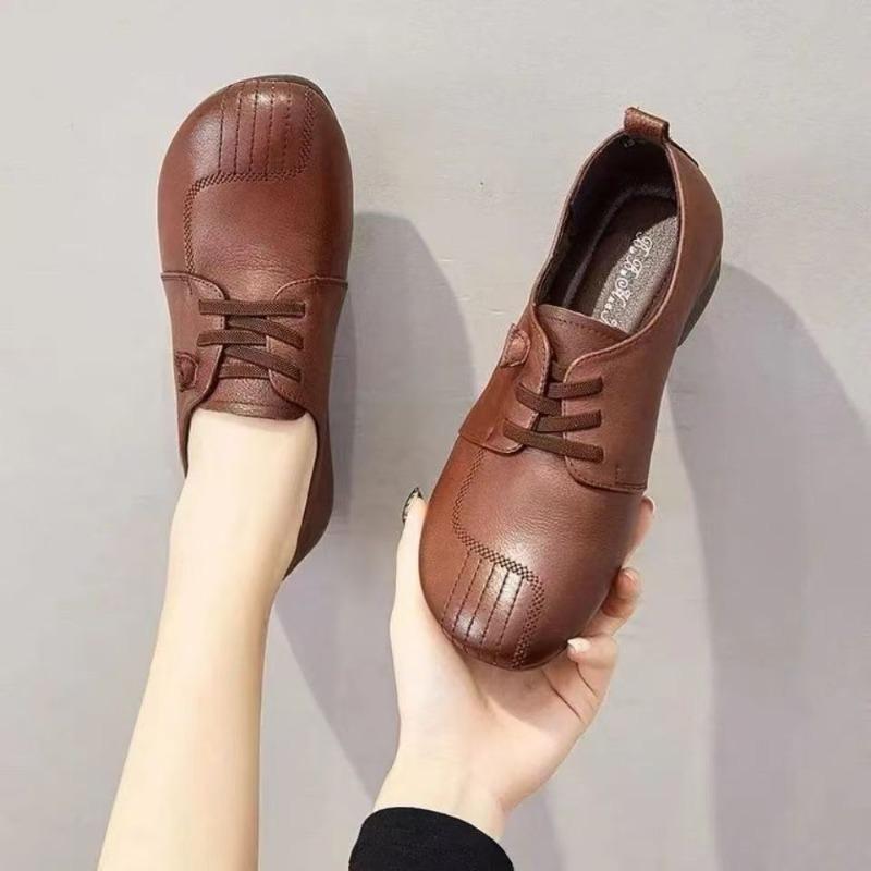 New Style Soft Leather Shoes - Versatile Casual Women's Shoes with Anti-slip Sole, Single Shoe