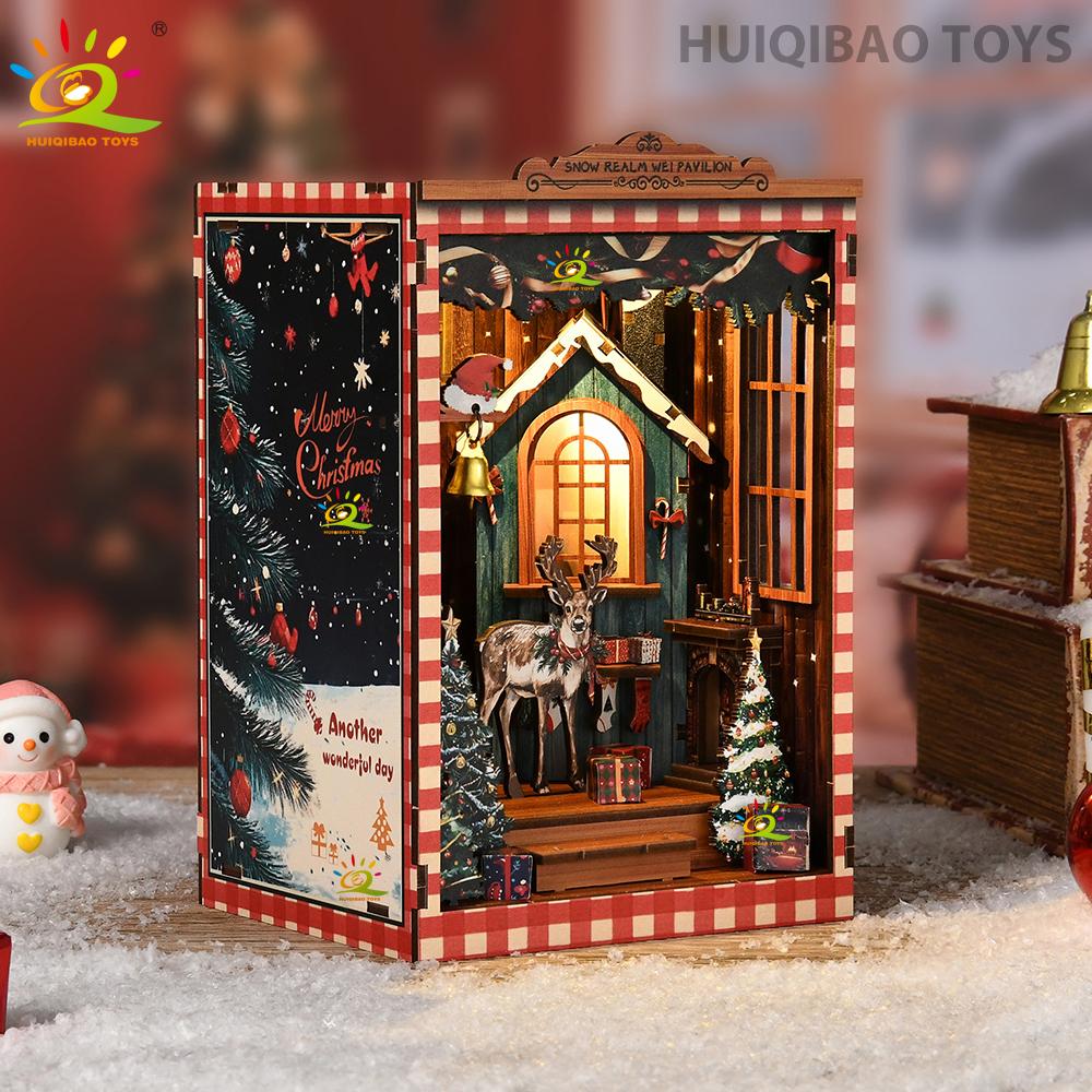 Giftfri Vintage Julren Loft DIY Skrivbordsbyggscen Vuxen 3D-pussel Hyllinsats Samlarbar Dekoration Leksaker