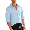 Men's Long Sleeve Linen Shirt Turn-Down Collar Shirt Business Casual Shirt Business Shirt Regular Fit  Shirt